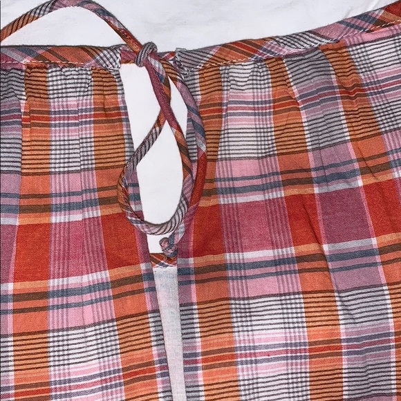 Madewell Plaid Ruffle-Sleeve Popover Mini Dress M - Picture 9 of 10